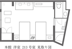 本館212号室見取り図